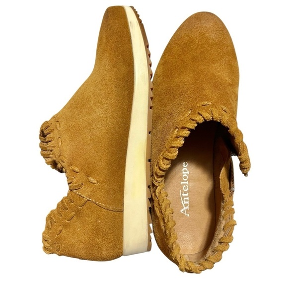 Antelope Scotty Platform Bootie Suede Cognac Brown Leather Moc Sneaker EU36 US6 - Picture 11 of 12